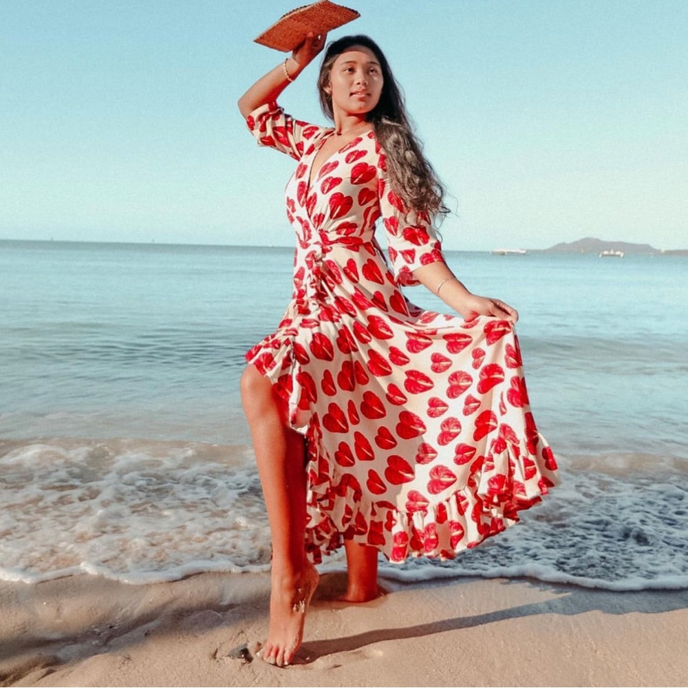 lexbreezy Wrap Dress Hawaiian